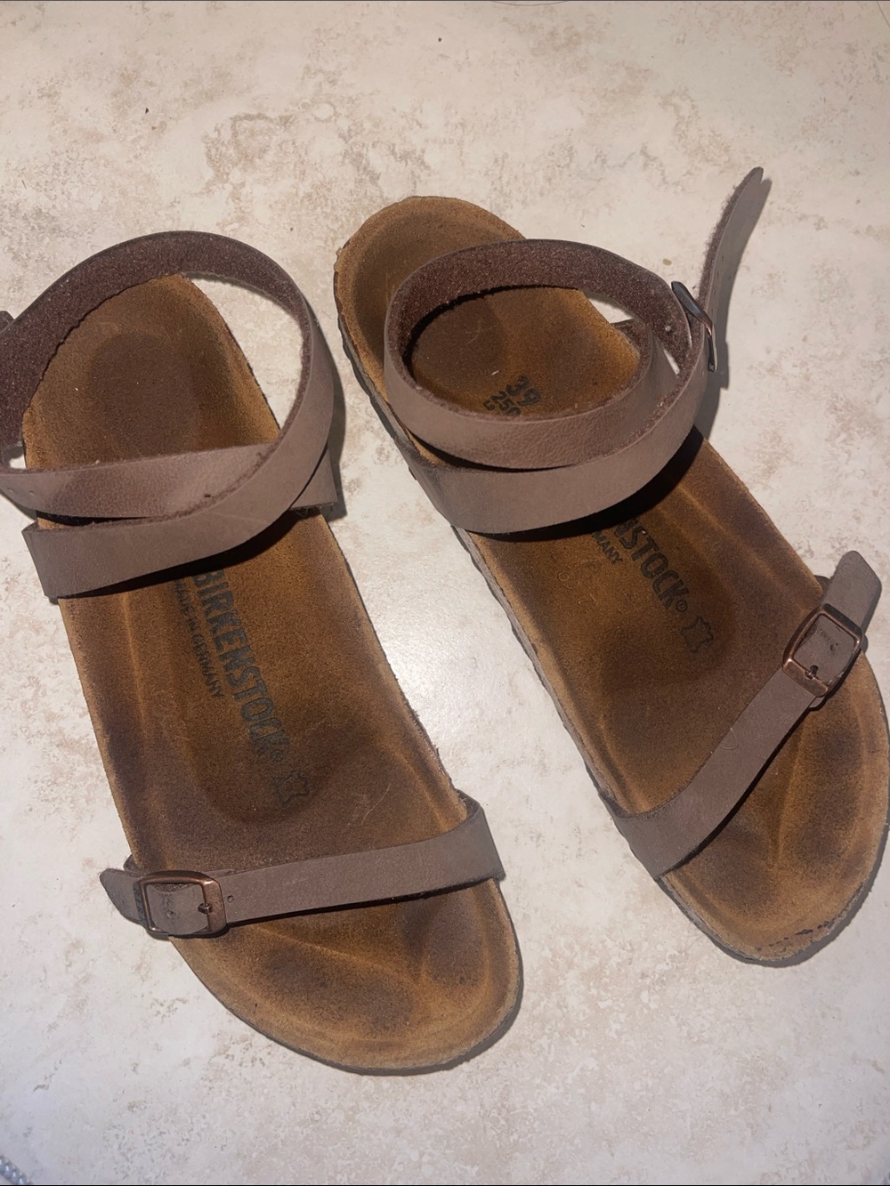 Birkenstock Yara Leather Ankle Strap Sandals Brown EU 39 L8 M6